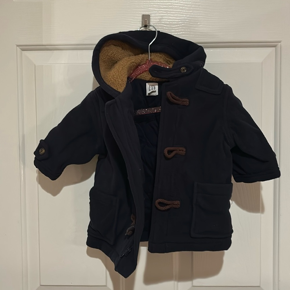 babyGap Boys Pea Coat 0-6 Months Sherpa Lined Hood